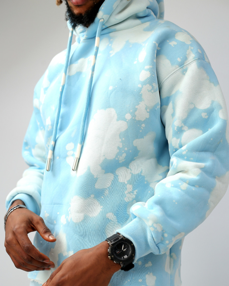 Plain Luxury Acid Stain Crop Fleece Hoodie - Image 3